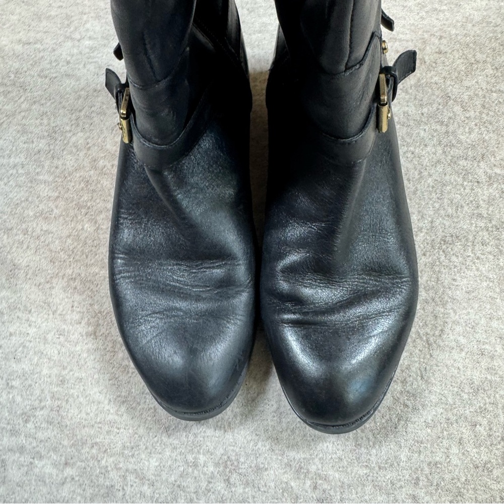 Ralph Lauren Black Leather Ankle Boots - Picture 3 of 6